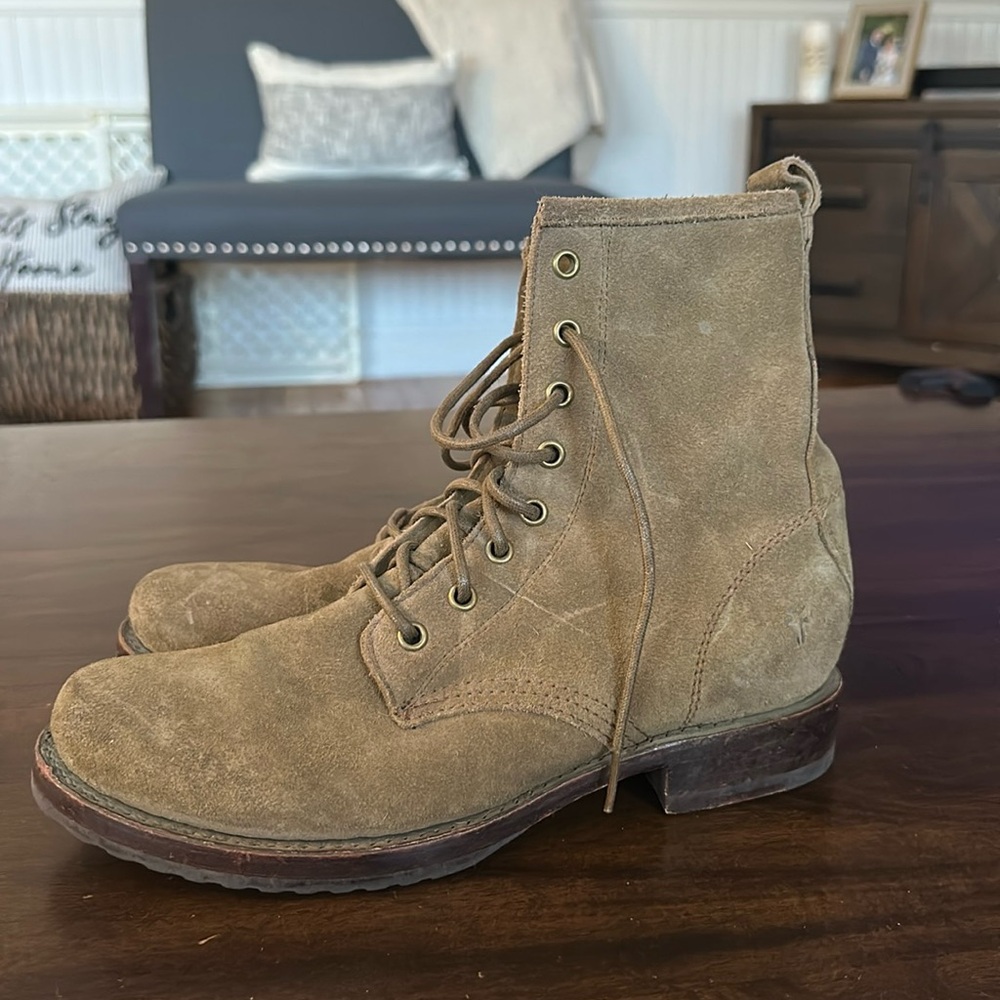 Frye Veronica suede combat boots